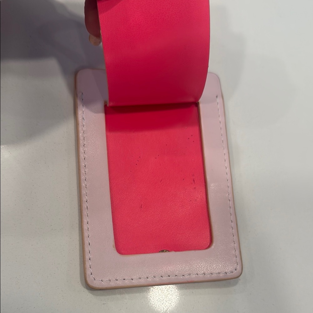 Pink Luggage Tag with Gold Lettering - Picture 3 of 3